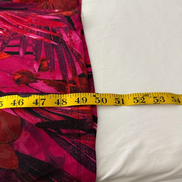 Bob Mackie XS Wearable Art Maxi Dress Tropical Pink Palm Print Statement - Picture 7 of 7